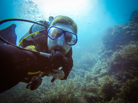 Underwater selfie.